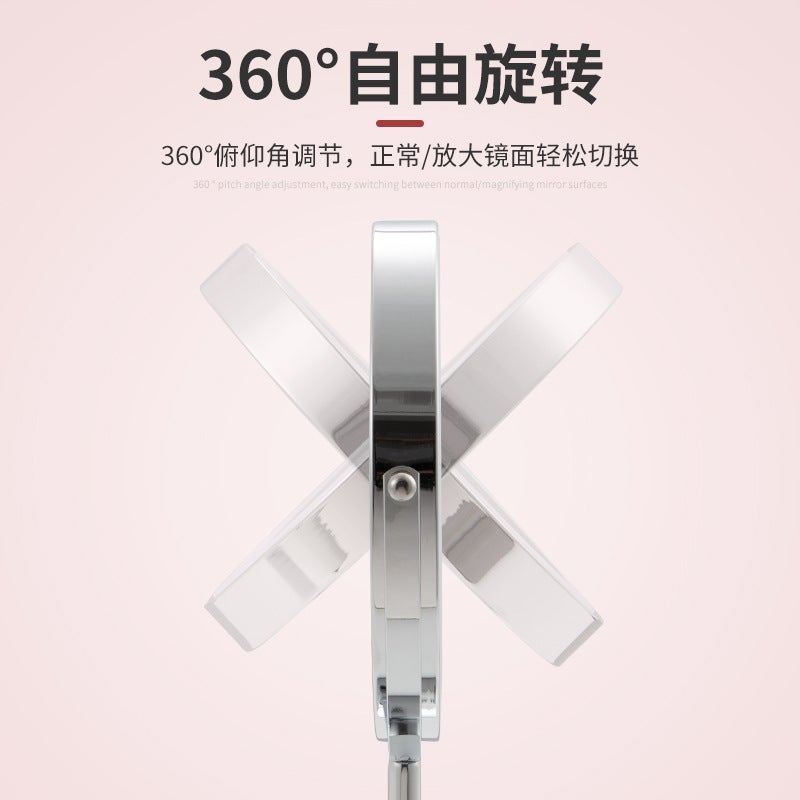 Internet Celebrity Led Makeup Mirror With Lamp Desktop Dressing Mirror Dormitory Rechargeable Light-Filling Mirror Girls' Beauty Makeup Mirror - Image 4